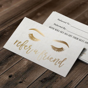 Kaart verwijzing   Makeup Artist Gold Typografie