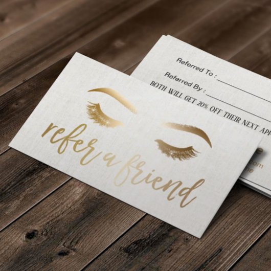 Kaart verwijzing | Makeup Artist Gold Typografie