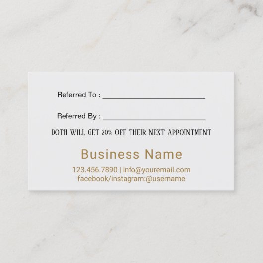 Kaart verwijzing | Makeup Artist Gold Typography N (Achterkant)