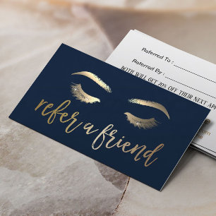 Kaart verwijzing Makeup Artist Gold Typography N