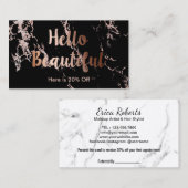 Kaart verwijzing | Makeup Artist Roos Gold Marble (Voorkant / Achterkant)