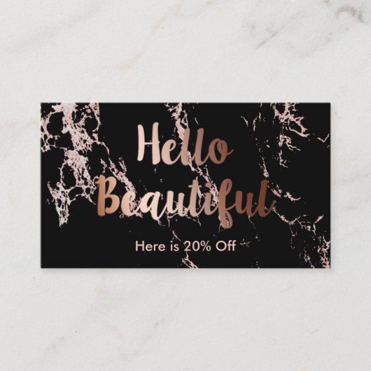 Kaart verwijzing | Makeup Artist Roos Gold Marble (Voorkant)