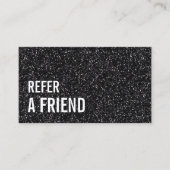 Kaart verwijzing | Modern Black Glitter Sparkles (Voorkant)