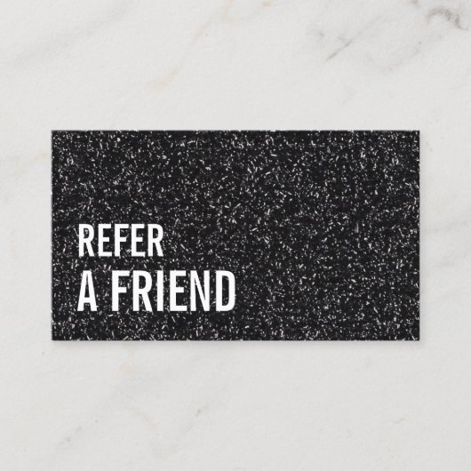 Kaart verwijzing | Modern Black Glitter Sparkles (Voorkant)