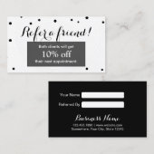 Kaart verwijzing | Modern Black & White Beauty Sal (Voorkant / Achterkant)