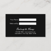 Kaart verwijzing | Modern Black & White Beauty Sal (Achterkant)