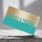 Kaart verwijzing | Modern Gold en Turquoise Classy