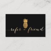 Kaart verwijzing | Modern Gold Script en ananas (Voorkant)