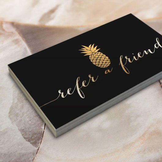 Kaart verwijzing | Modern Gold Script en ananas