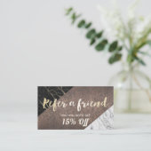 Kaart verwijzing | Modern marmer Gold-script (Staand voorkant)