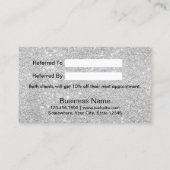 Kaart verwijzing | Modern Silver Glitter Beauty Sa (Achterkant)