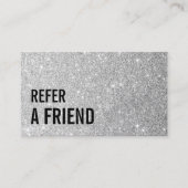 Kaart verwijzing | Modern Silver Glitter Beauty Sa (Voorkant)