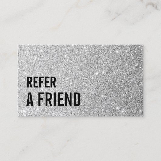 Kaart verwijzing | Modern Silver Glitter Beauty Sa (Voorkant)