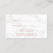 Kaart verwijzing | Roos Gold Driving White marble (Achterkant)