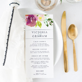 Kaart Vibrant Bloom Wedding Menu