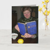 Kaart —Victoriaans boekenquote binnenin (Gele Bloem)