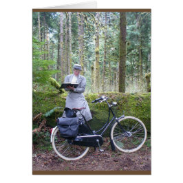 Kaart — Victoriaans dame die in bossen schrijft, m