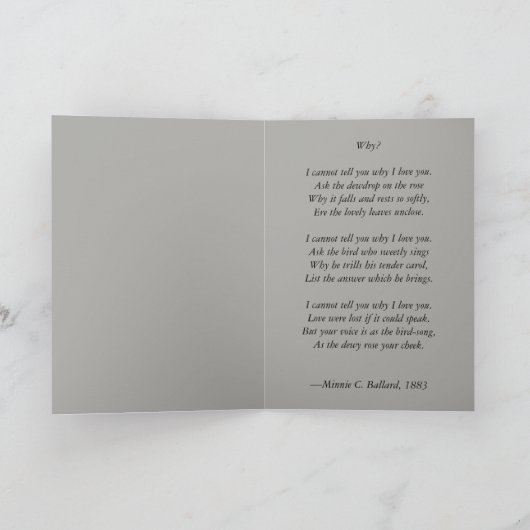 Kaart - Victoriaans, kus, liefdesgedicht (Binnen)