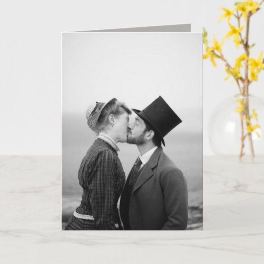 Kaart - Victoriaans, kus, liefdesgedicht (Gele Bloem)