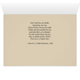 Kaart—Victoriaans, liefde, cadeau, gedicht