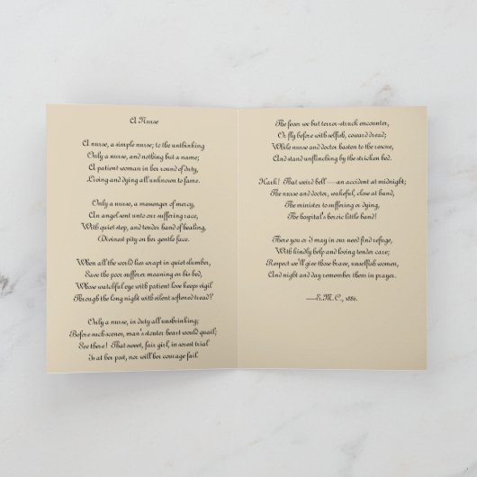 Kaart —Victoriaans verpleegkundige (Binnen)