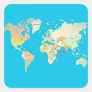 kaart vierkante sticker