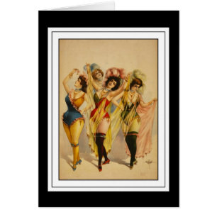 Kaart Vintage Dance Girls