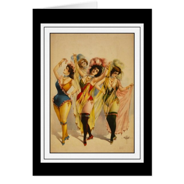 Kaart Vintage Dans Meisjes (Voorkant)