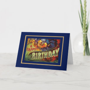 Kaart Vintage Gefeliciteerd Verjaardag Groeten