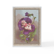 KAART: Vintage Paarse Bloem Fee Antieke Kunst