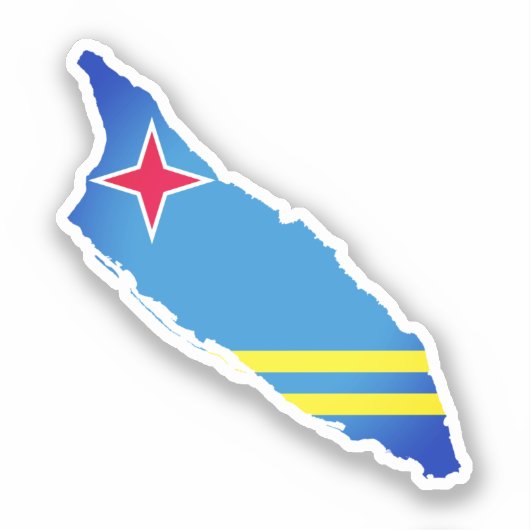 Kaart vlag van Aruba Sticker (Voorkant)