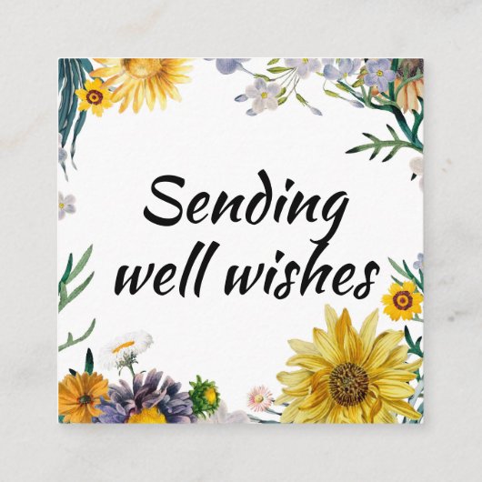 Kaart voegt verjaardagswensen in/verzendt goede we vierkante visitekaartje (Achterkant)