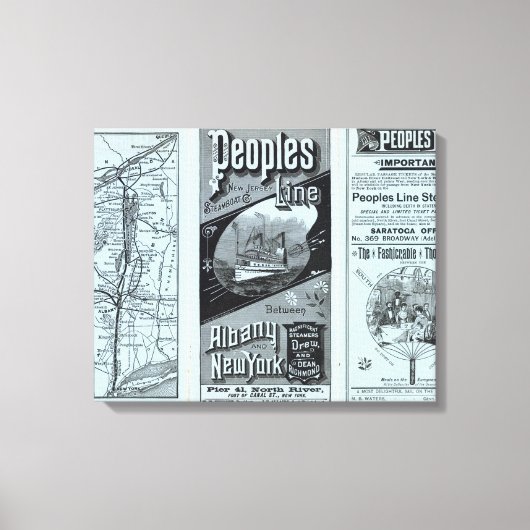 Kaart Volkeren Lijn Steamers Canvas Afdruk (Voorkant)