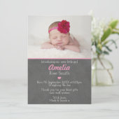 Kaart voor aankondiging geboorte meisje dank je (Staand voorkant)