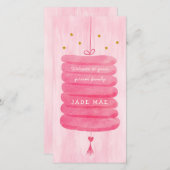 Kaart voor adoptie roze - een eeuwig familielamp (Voorkant / Achterkant)