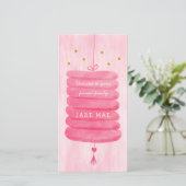 Kaart voor adoptie roze - een eeuwig familielamp (Staand voorkant)