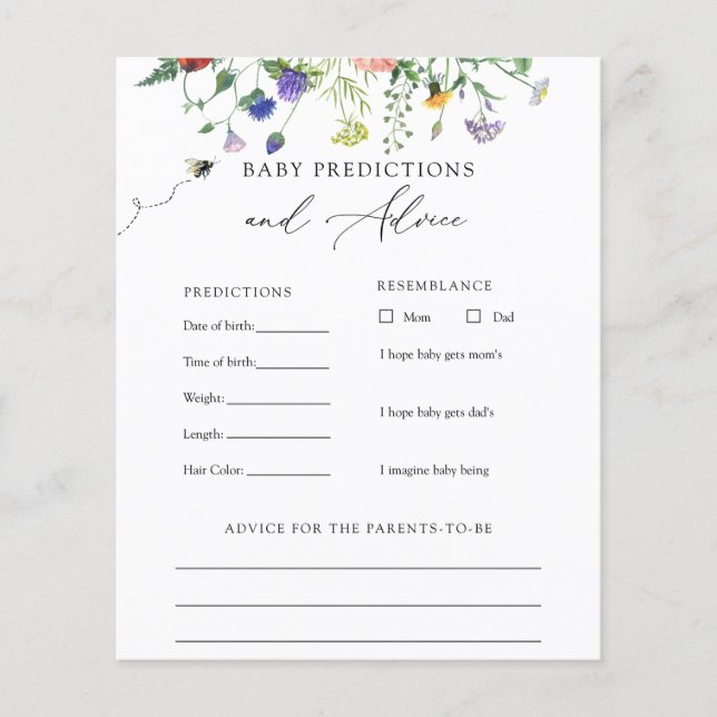 Kaart voor advies en voorspelling van wilde Baby (Voorkant)