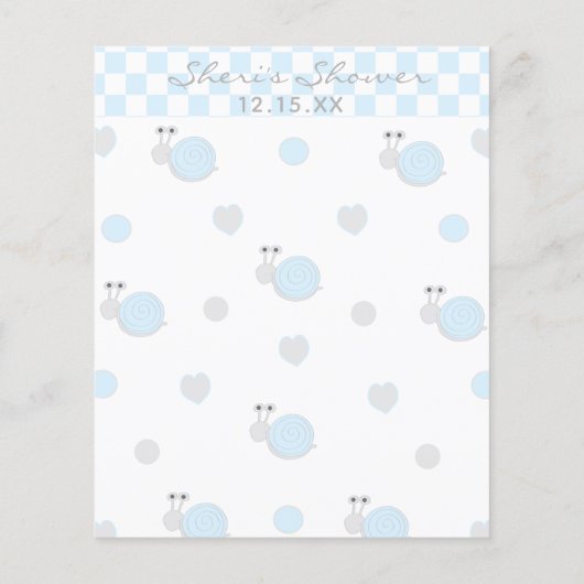 Kaart voor advies over het baby shower "Snippers e (Achterkant)