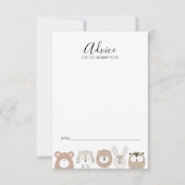 Kaart voor advies over het Baby shower van wilde d (Voorkant)