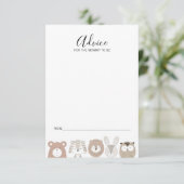 Kaart voor advies over het Baby shower van wilde d (Staand voorkant)