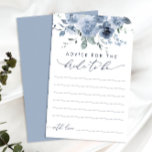 Kaart voor advies over Vrijgezellenfeest in puin<br><div class="desc">Dusty Blue Floral Vrijgezellenfeest Advice Kaart. Overeenkomende objecten beschikbaar. Zie hier het volledige collectie: https://www.zazzle.com/collections/elegant_dusty_blue_floral_bouquet-119743866163758178</div>