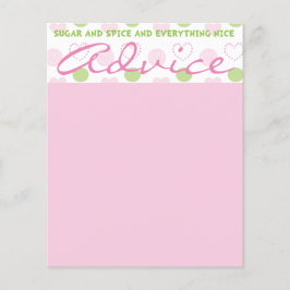 Kaart voor advies van de baby shower "Suiker en sp