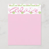 Kaart voor advies van de baby shower "Suiker en sp (Voorkant)