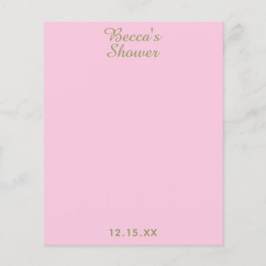 Kaart voor advies van het baby shower "Castle in t (Achterkant)