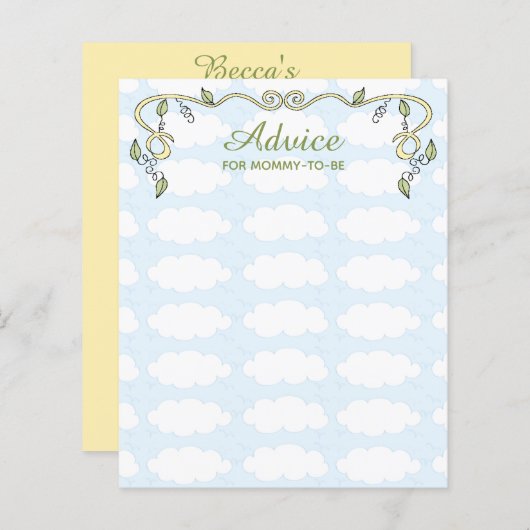 Kaart voor advies van het baby shower "Castle in t (Voorkant / Achterkant)