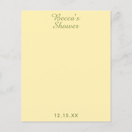 Kaart voor advies van het baby shower "Castle in t (Achterkant)