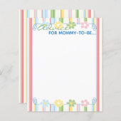 Kaart voor advies van het baby shower "Flowers & S (Voorkant / Achterkant)