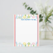 Kaart voor advies van het baby shower "Flowers & S (Staand voorkant)