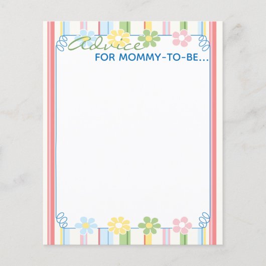 Kaart voor advies van het baby shower "Flowers & S (Voorkant)