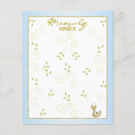 Kaart voor advies van het baby shower "Gold Blue B